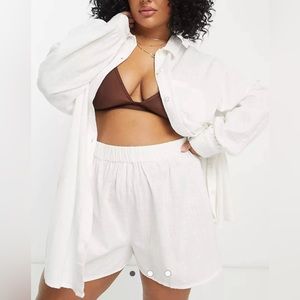 oversized natural beach top and bottom